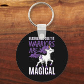 潰瘍性大腸炎認識度IBDユニコーンパープルリ キーホルダー (正面)