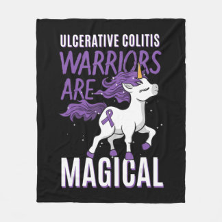 潰瘍性大腸炎認識度IBDユニコーンパープルリ フリースブランケット