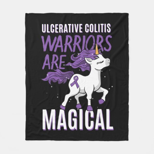 潰瘍性大腸炎認識度IBDユニコーンパープルリ フリースブランケット (正面)