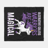 潰瘍性大腸炎認識度IBDユニコーンパープルリ フリースブランケット (正面(横))