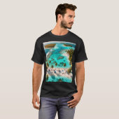 澄んだ青い水のビーチリゾートアクティブ Tシャツ (正面フル)