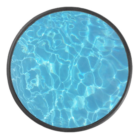澄んだ青空の青いプールの水 アイスホッケーパック (正面)