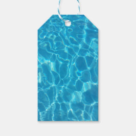 澄んだ青空の青いプールの水 ギフトタグ