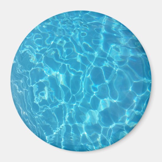 澄んだ青空の青いプールの水 マグネット (正面)