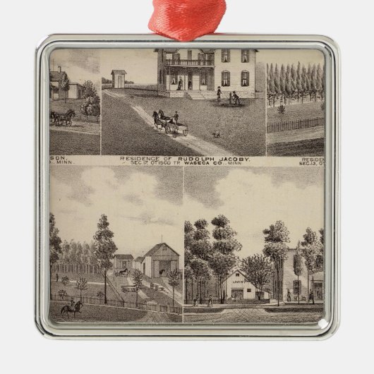 澄んな湖、Waseca、ミネソタ メタルオーナメント (正面)