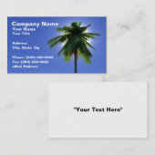 澄んな青空に対する日曜日の3Dヤシの木 名刺 (正面/裏面)