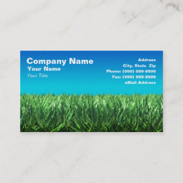 澄んな青空に対する芝生 名刺