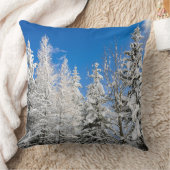 澄んな青空の下の雪の木 クッション (ブランケット)