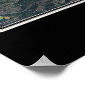 澄んカリフォルニア湖宇宙衛星地図 ポスター (角)