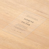 澄んクラシック結婚式招待状ミニマルカード アクリル招待状 (レイダウン)