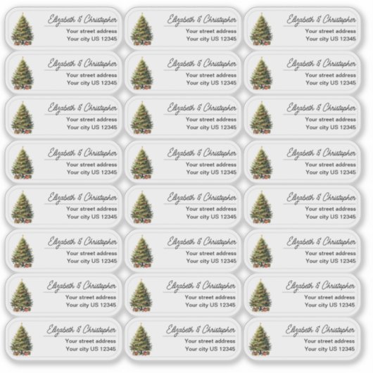 澄んクリスマス差出人住所カスタム透明 シール (正面)