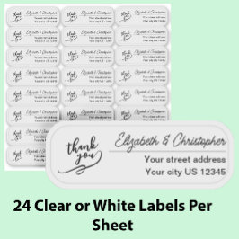 澄んサンキュー差出人住所カスタム透明 シール