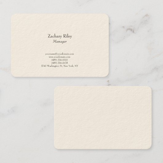 澄んトレンディープエレガントライナシンプルミニマル白 名刺 (正面/裏面)