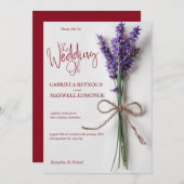 澄んフローラブルー結婚ラベンダーズ 招待状 (正面/裏面)