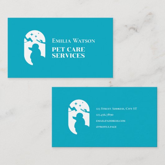 澄んミニマシンプルリストのペットケアロゴ 名刺 (正面/裏面)
