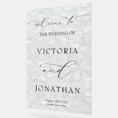 澄んモダンエレガントフローラ結婚へようこそ アクリルサイン (傾斜)