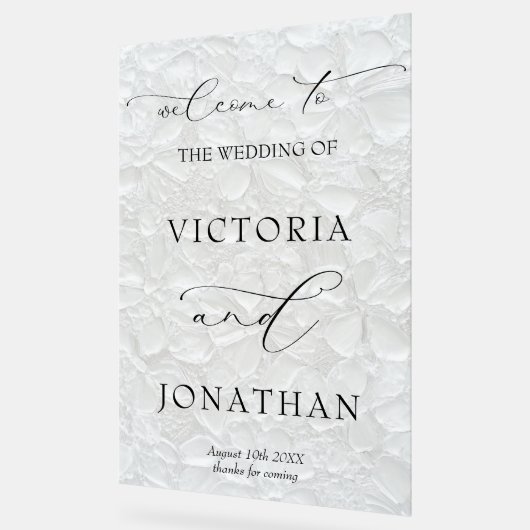 澄んモダンエレガントフローラ結婚へようこそ アクリルサイン (傾斜)