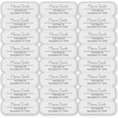 澄ん差出人住所名前をカスタムする透明ラベル シール (正面)