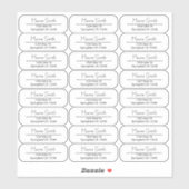 澄ん差出人住所名前をカスタムする透明ラベル シール (シート)