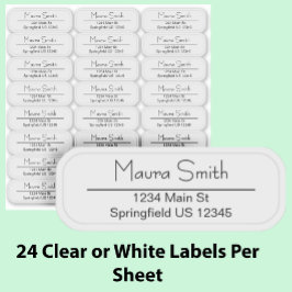 澄ん差出人住所名前をカスタムする透明ラベル シール