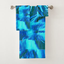 澄ん空モザイク抽象芸術メタリックテクスチャ バスタオルセット