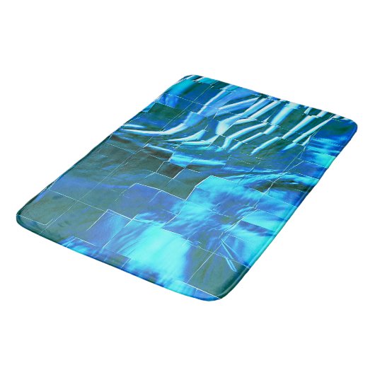 澄ん空モザイク抽象芸術メタリックテクスチャ バスマット (アングル)