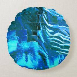 澄ん空モザイク抽象芸術メタリックテクスチャ ラウンドクッション