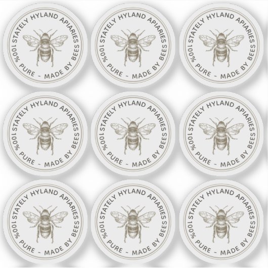 澄ん蜜瓶の蓋用ラベル シール (正面)