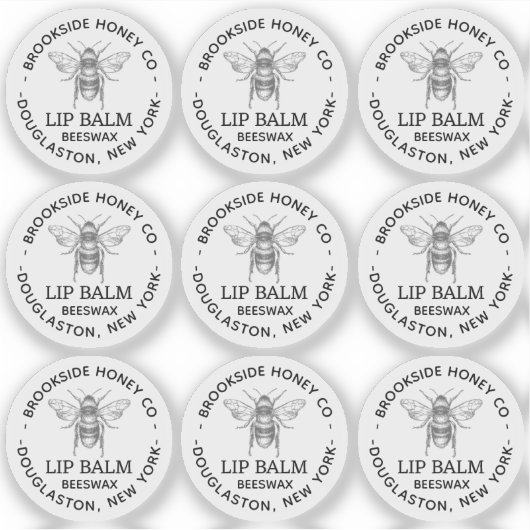 澄ん蜜蝋のリップクリーム用ラベル シール (正面)