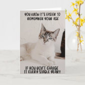 激おもしろいしい猫誕生日グリーティングカード カード (黄色い花)