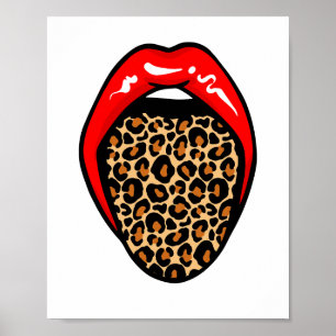 激しいよくはしゃぐと: Wild Lips Wall Art ポスター
