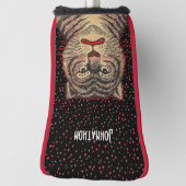 激しいアジアのストライプのタイガーの赤いドット黒 ゴルフヘッドカバー (回転90)