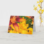 激しいアジアユリの挨拶状 カード (黄色い花)