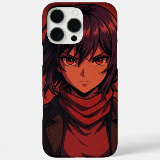 激しいアニメガールフォンケース – Red Eyes & Scarf Ae Case-Mate iPhoneケース (裏面)