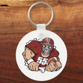 激しいアメリカンフットボール選手が突破 キーホルダー