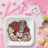 激しいアメリカンフットボール選手が突破 ペーパープレート (パーティー)