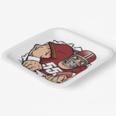 激しいアメリカンフットボール選手が突破 ペーパープレート (傾斜あり)