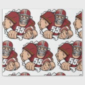 激しいアメリカンフットボール選手が突破 ラッピングペーパー (フラット)