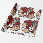 激しいアメリカンフットボール選手が突破 ラッピングペーパー (アンロールド)