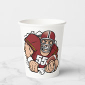 激しいアメリカンフットボール選手が突破 紙コップ (正面)