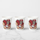 激しいアメリカンフットボール選手が突破 紙コップ