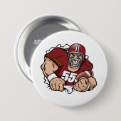 激しいアメリカンフットボール選手が突破 缶バッジ (正面&裏面)
