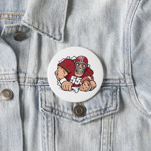 激しいアメリカンフットボール選手が突破 缶バッジ