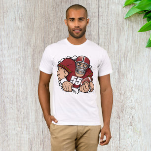 激しいアメリカンフットボール選手が突破 Tシャツ