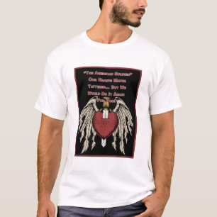 激しいアメリカ兵のボロボロのハート Tシャツ