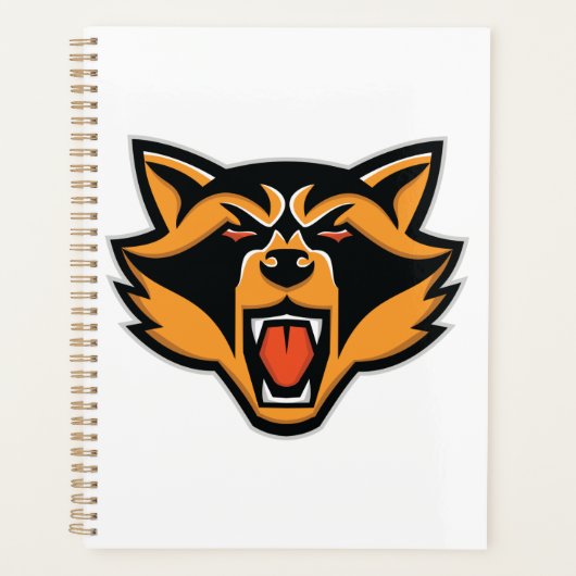 激しいアライグマはっきりしたマスコット野生動物グラフィック プランナー手帳 (正面)