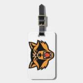 激しいアライグマはっきりしたマスコット野生動物グラフィック ラゲッジタグ (正面縦)