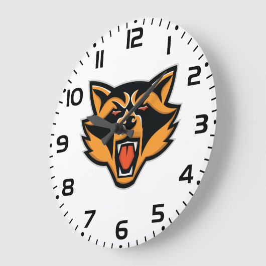 激しいアライグマはっきりしたマスコット野生動物グラフィック ラージ壁時計 (傾斜)