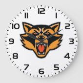 激しいアライグマはっきりしたマスコット野生動物グラフィック ラージ壁時計 (正面)