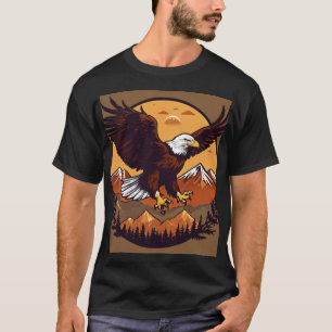 激しいイーグルタトゥーTシャツ – 複雑 Tシャツ